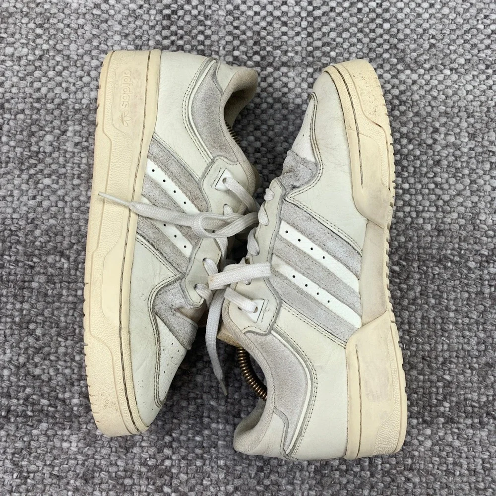 Adidas Forum Low Sneakers Mens 7.5 Off White Cream Leather IE7139 Retro